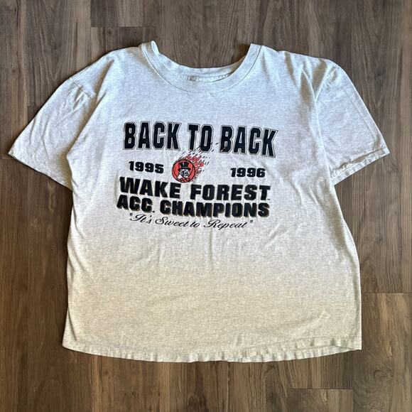 Vintage Wake Forest University Demon Deacons Single Stitch T-Shirt Size XXL ACC - Picture 1 of 4